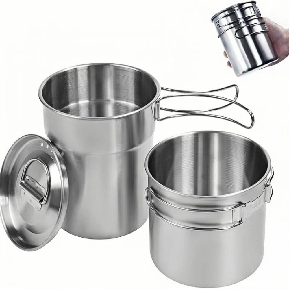 Camping Cooking Can - Tazas plegables para acampar, ollas para