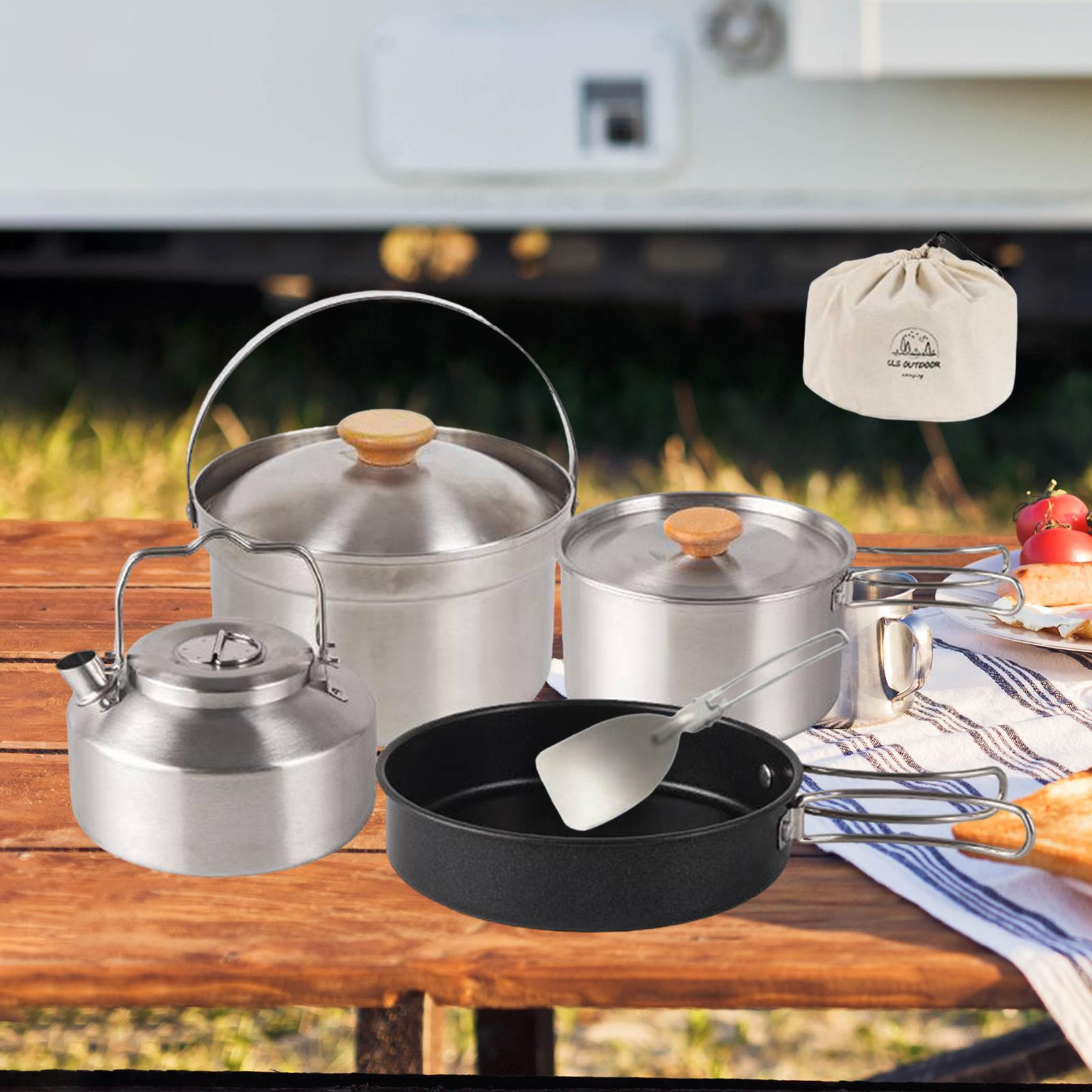 Camping Cooking Set Non Stick - Utensilios de cocina para acampar, equipo