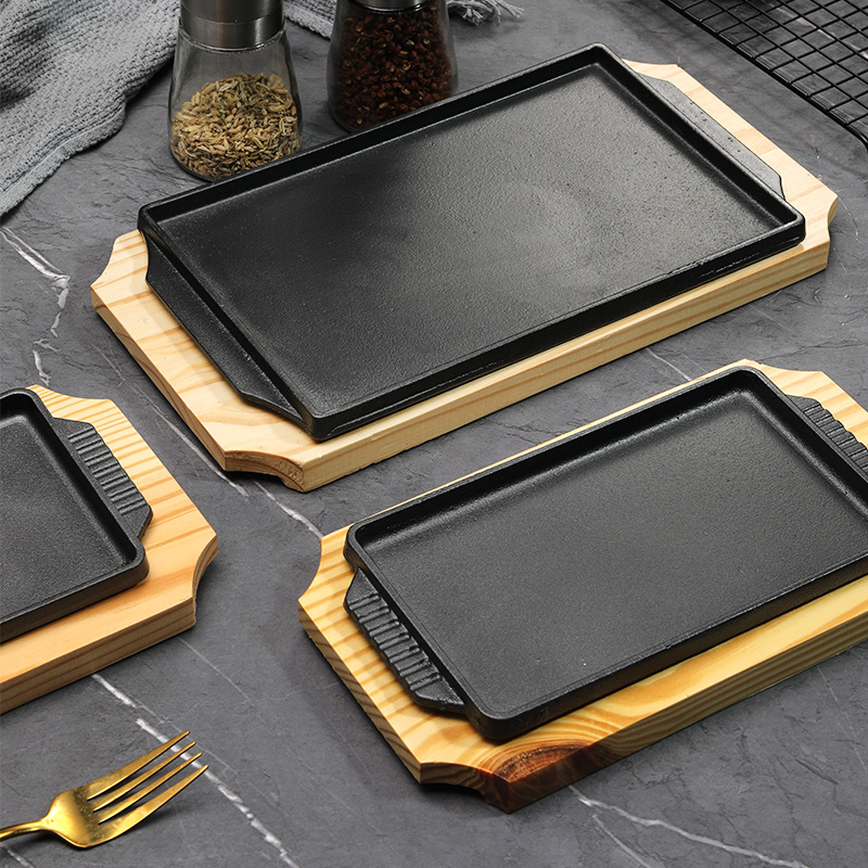 Camping Cooking Griddle - Plancha Teppanyaki de Hierro Fundido Rectangular