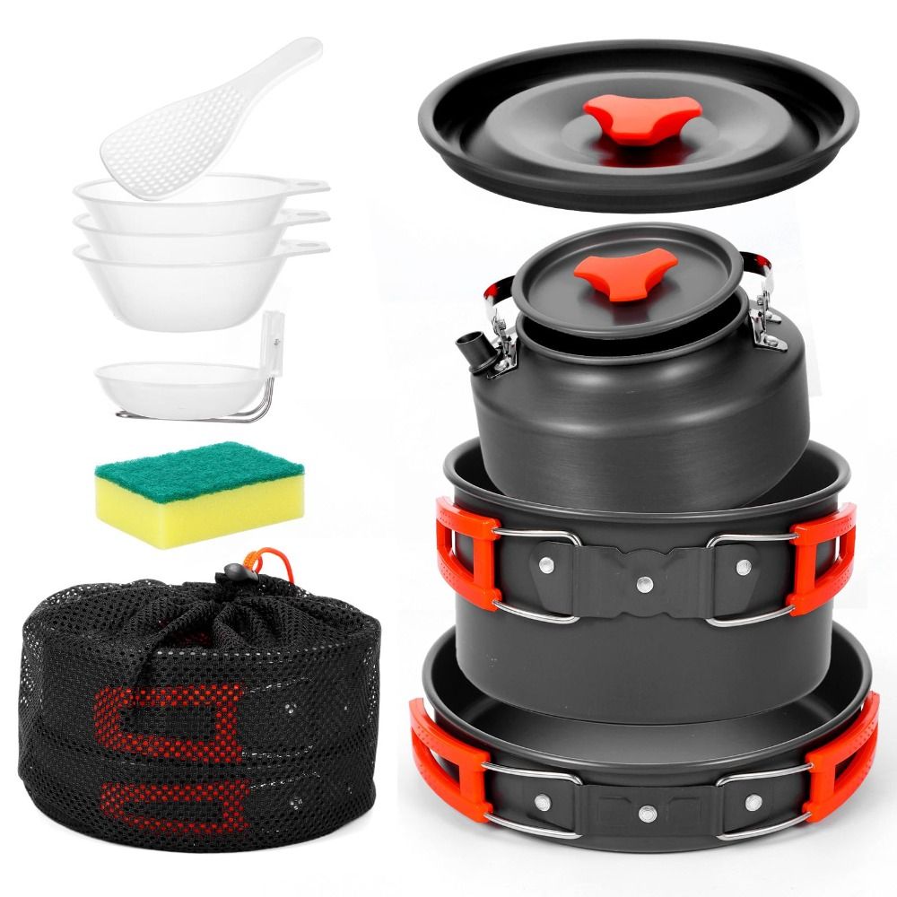 Camping Cooking Set Non Stick - Kit de utensilios de cocina para