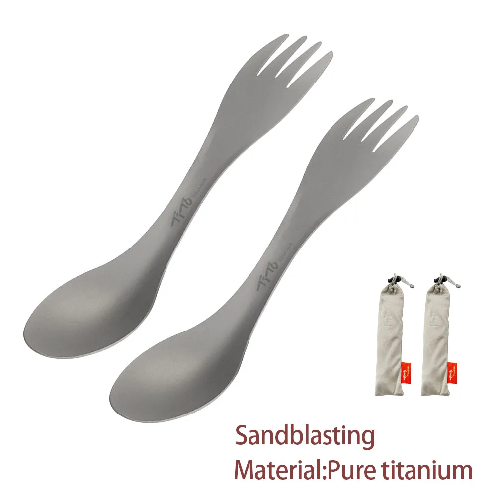 Camping Outdoor Cooking Equipment - Cuchara deportiva de titanio 2 en