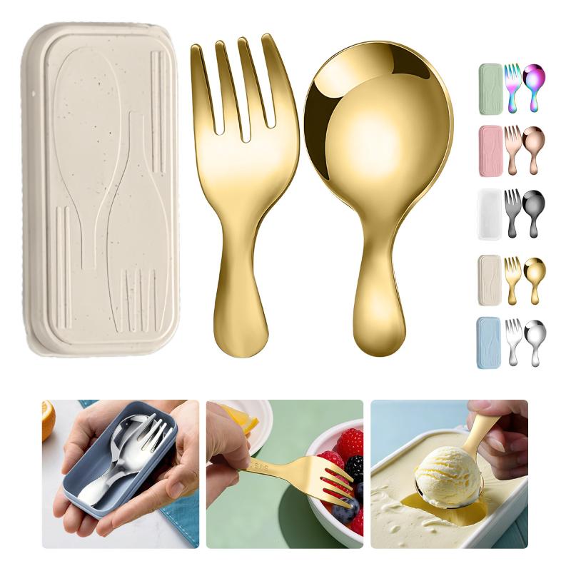 Camping Cooking Set - Juego de vajilla de acero inoxidable,