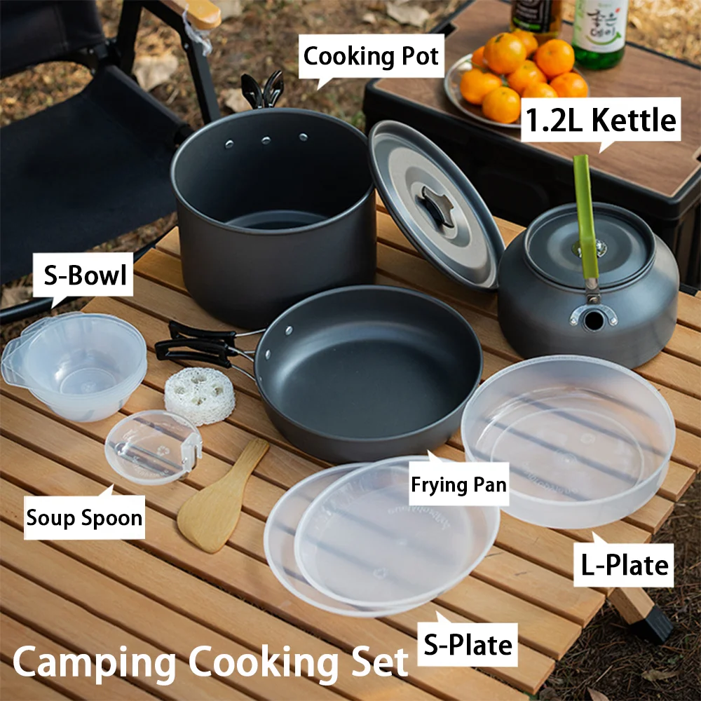 Nesting Camping Cooking Set - Kit de Cocina para Acampar de