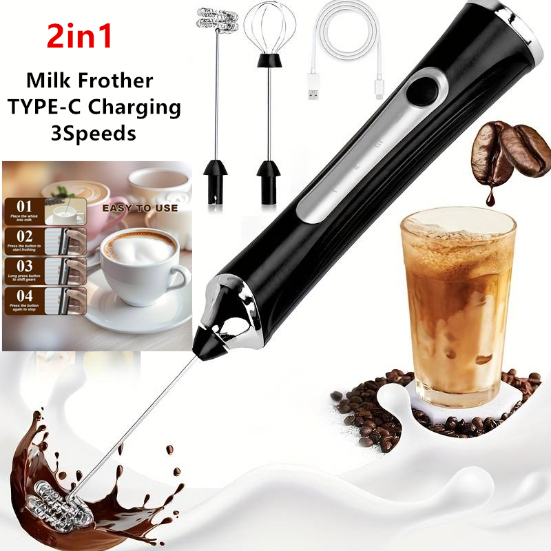 Pocket Coffee Maker - Espumador de leche eléctrico inalámbrico y
