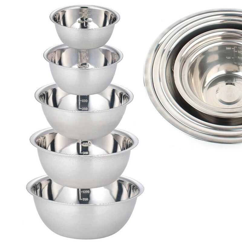 Nesting Camping Cooking Set - Juego de 5 tazones de acero
