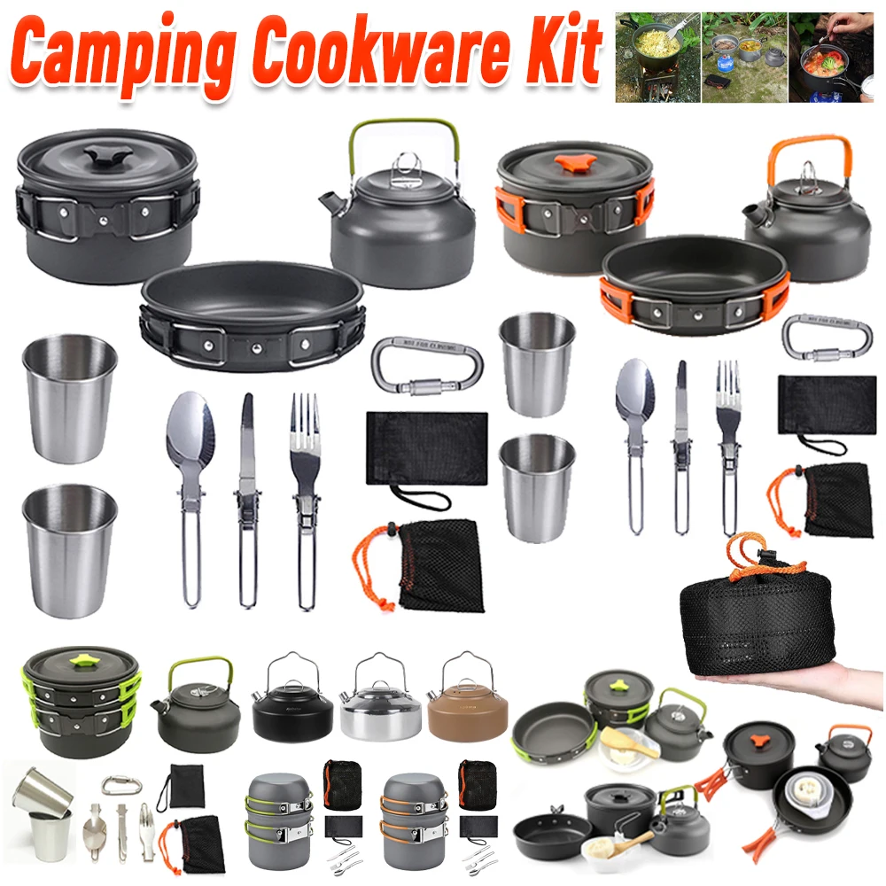 Camping Lightweight Cooking Pot - Kit de utensilios de cocina para