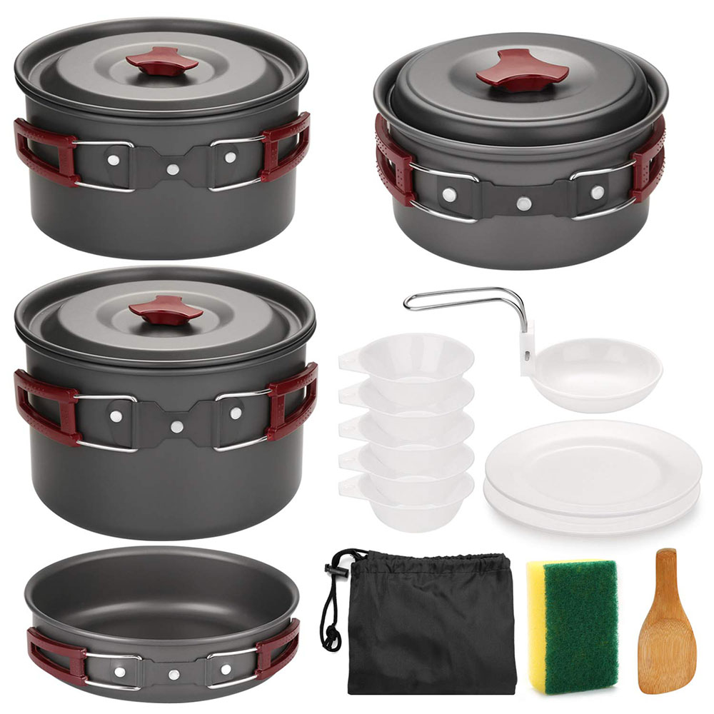 Camping Cooking Set Non Stick - Kit de utensilios de cocina para