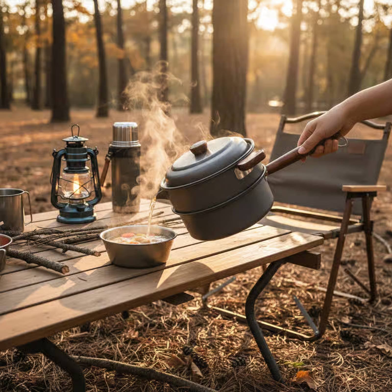 Nesting Camping Cooking Set - Olla de Cocina para Exteriores de