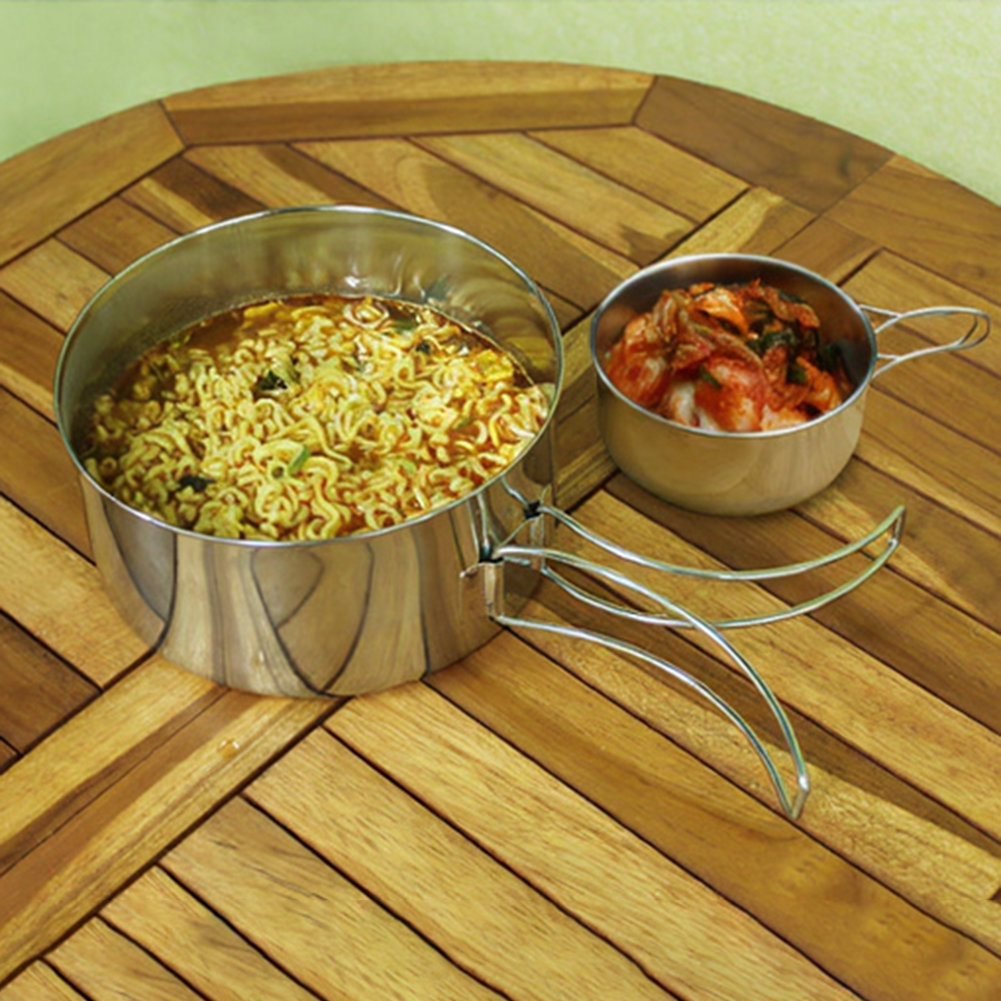 Juego de cocina de acero inoxi - Nesting Camping Cooking Set reseña y precio