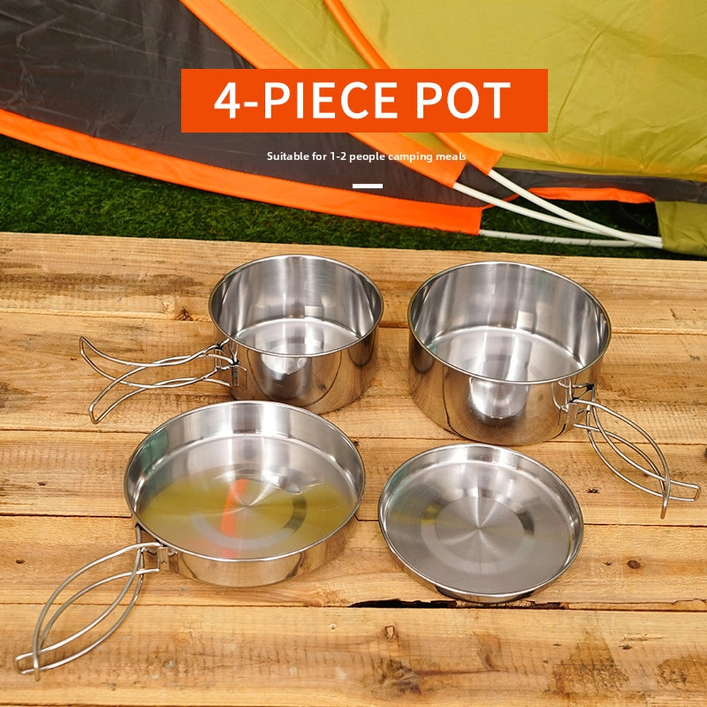 Juego de cocina de acero inoxi - Nesting Camping Cooking Set reseña y precio
