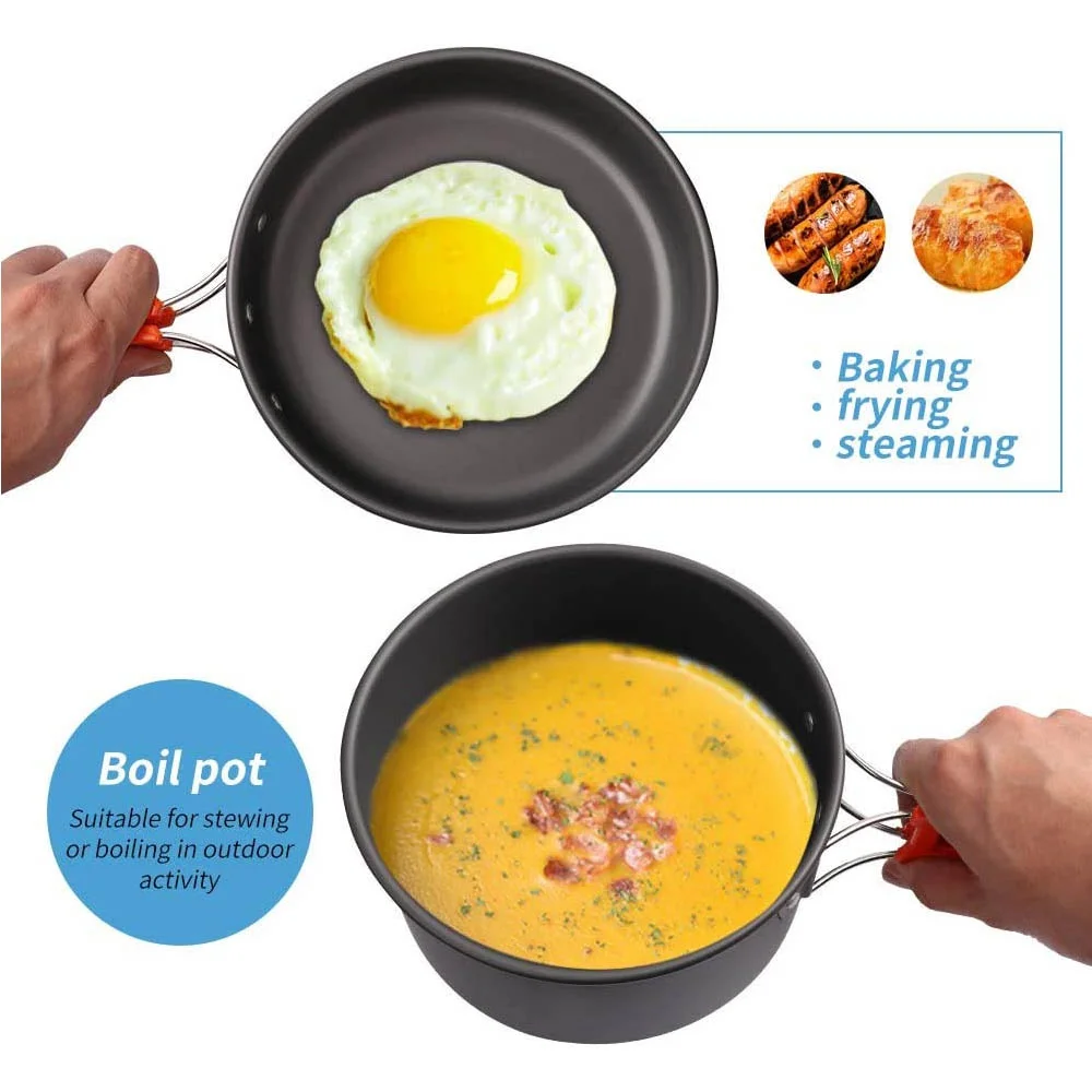 Juego de cocina para acampar a - Nesting Camping Cooking Set reseña y precio