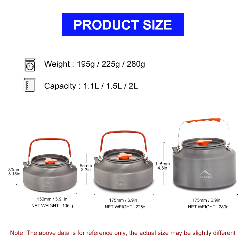 Wideea-hervidor de agua para a - Camping Cooking Full Set reseña y precio