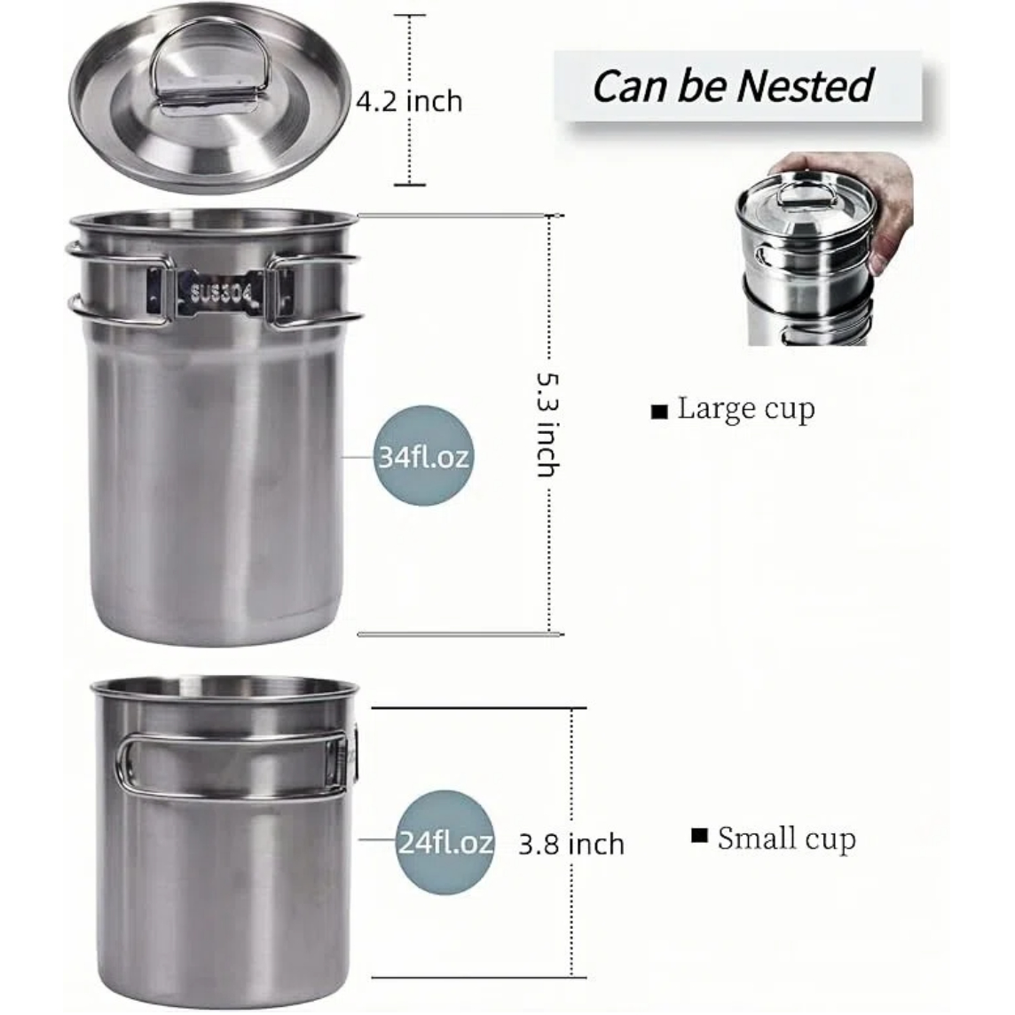 Tazas plegables para acampar,  - Camping Cooking Can reseña y precio