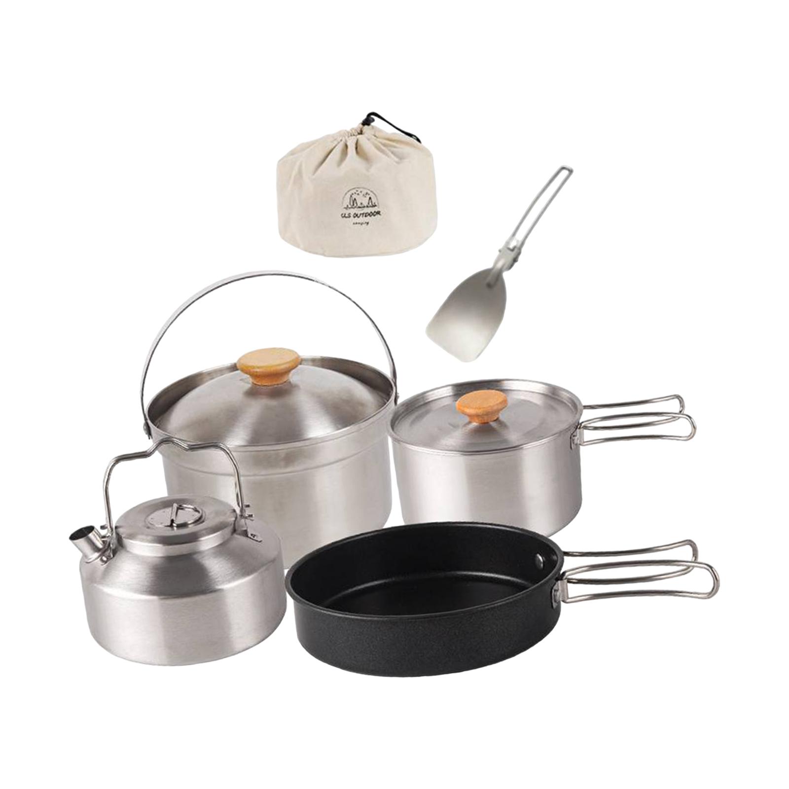 Utensilios de cocina para acam - Camping Cooking Set Non Stick reseña y precio