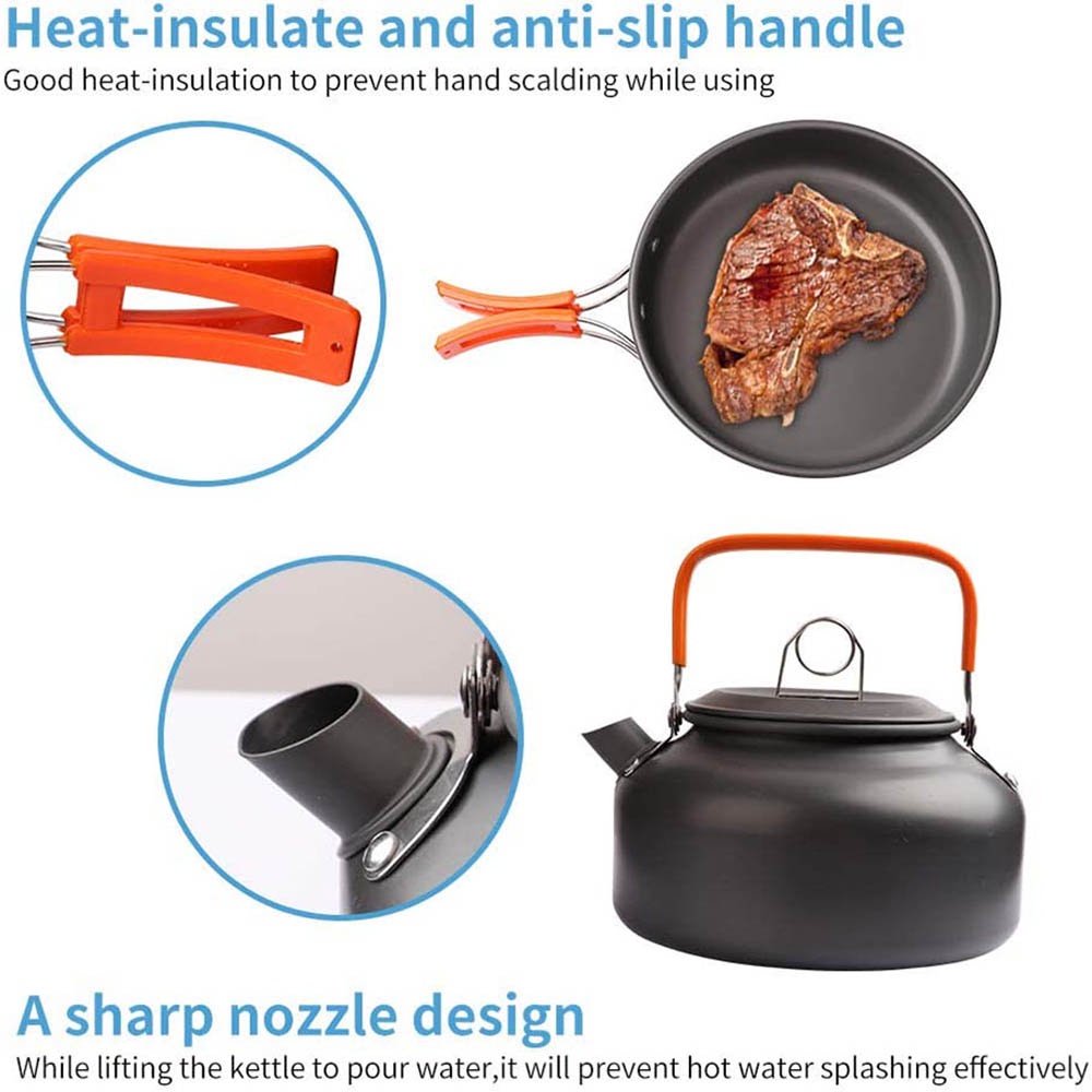 Juego de cocina para acampar a - Nesting Camping Cooking Set reseña y precio