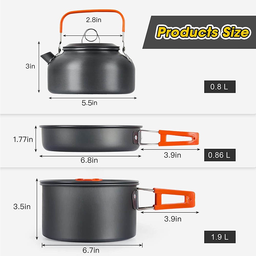 Juego de cocina para acampar a - Nesting Camping Cooking Set reseña y precio