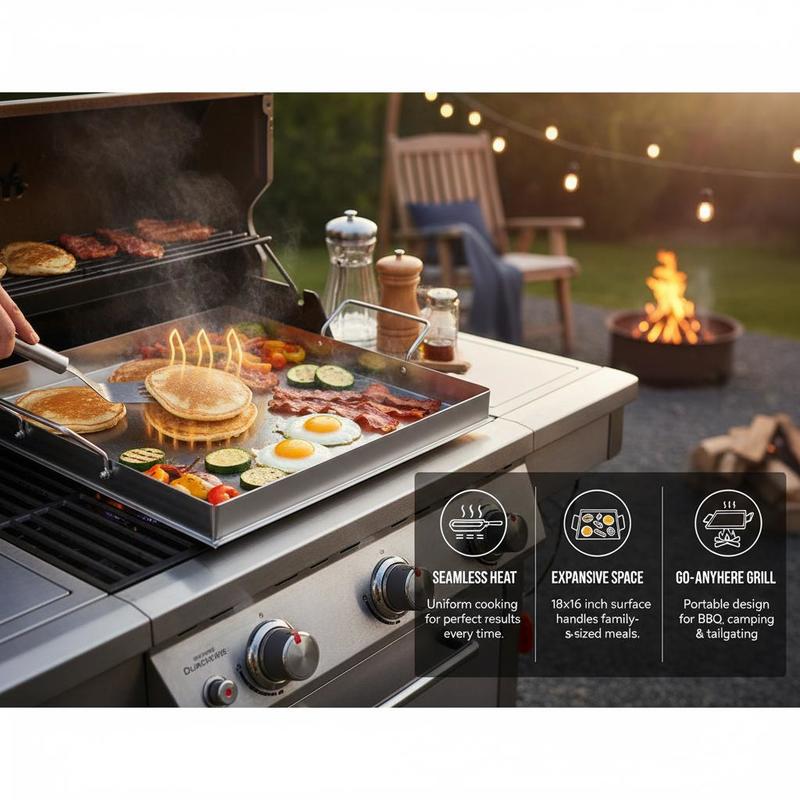 Plancha universal de superfici - Camping Cooking Griddle reseña y precio