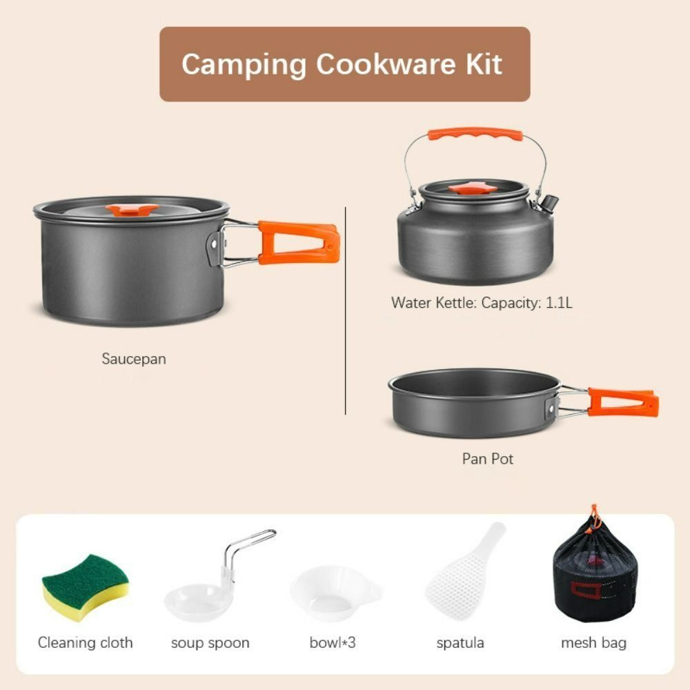 Kit de utensilios de cocina pa - Camping Cooking Set Non Stick reseña y precio