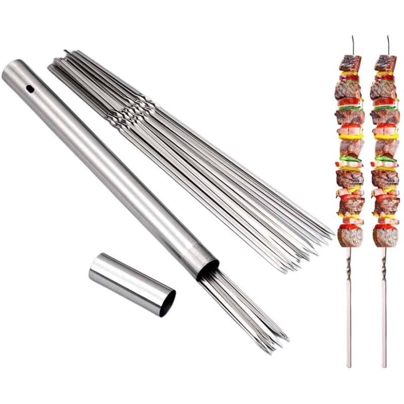 Brocheta de barbacoa de acero  - Camping Cooking Youtube reseña y precio