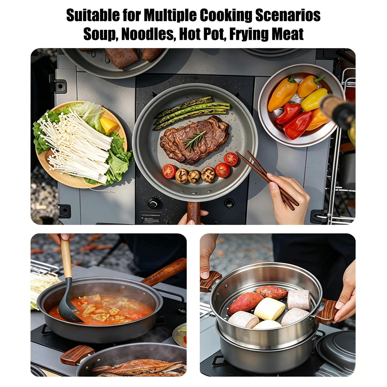 Olla portátil para acampar, ol - Camping Lightweight Cooking Pot reseña y precio