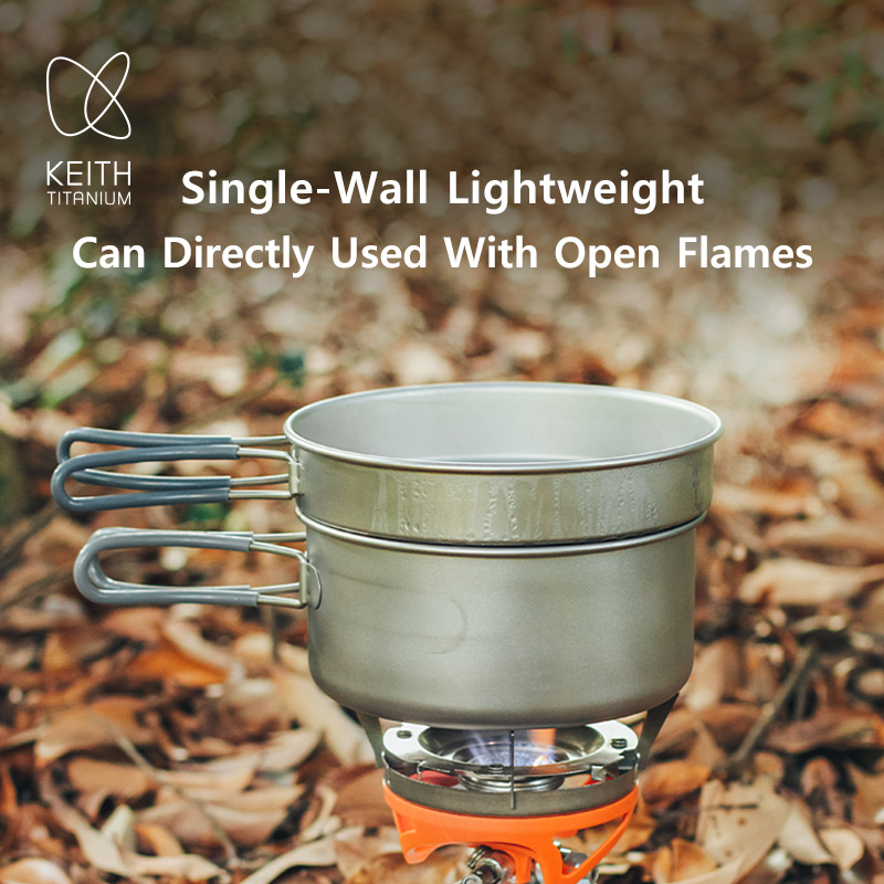 Juego de ollas Keith de titani - Nesting Camping Cooking Set reseña y precio