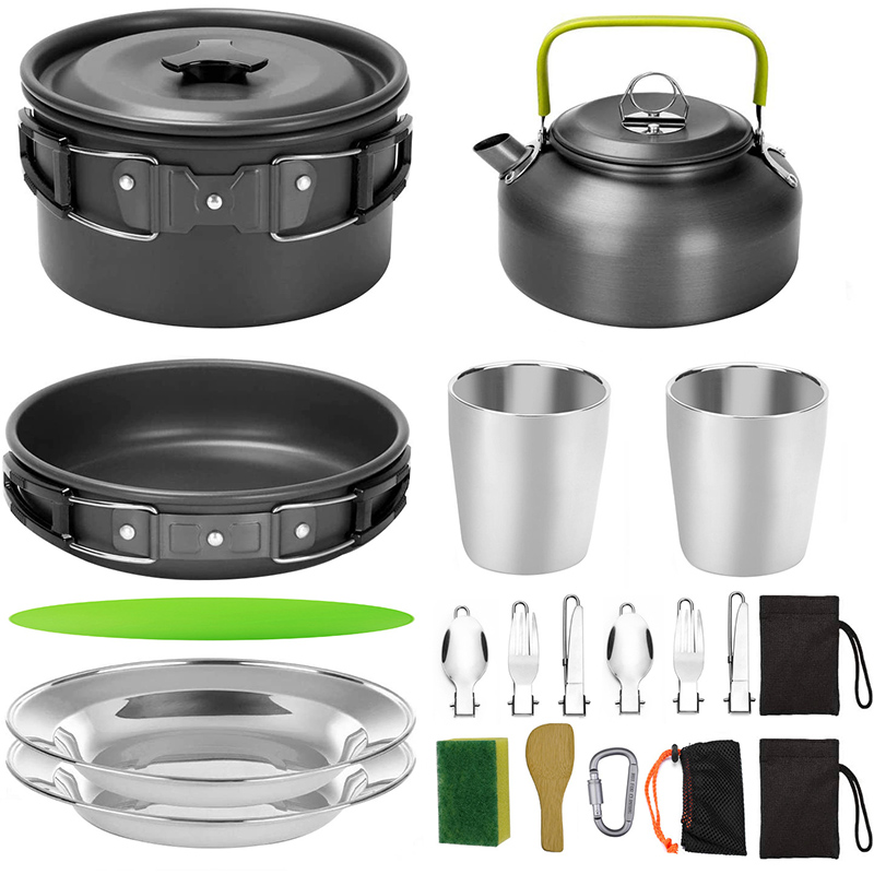 Juego de utensilios de cocina  - Camping Cooking Set Non Stick reseña y precio
