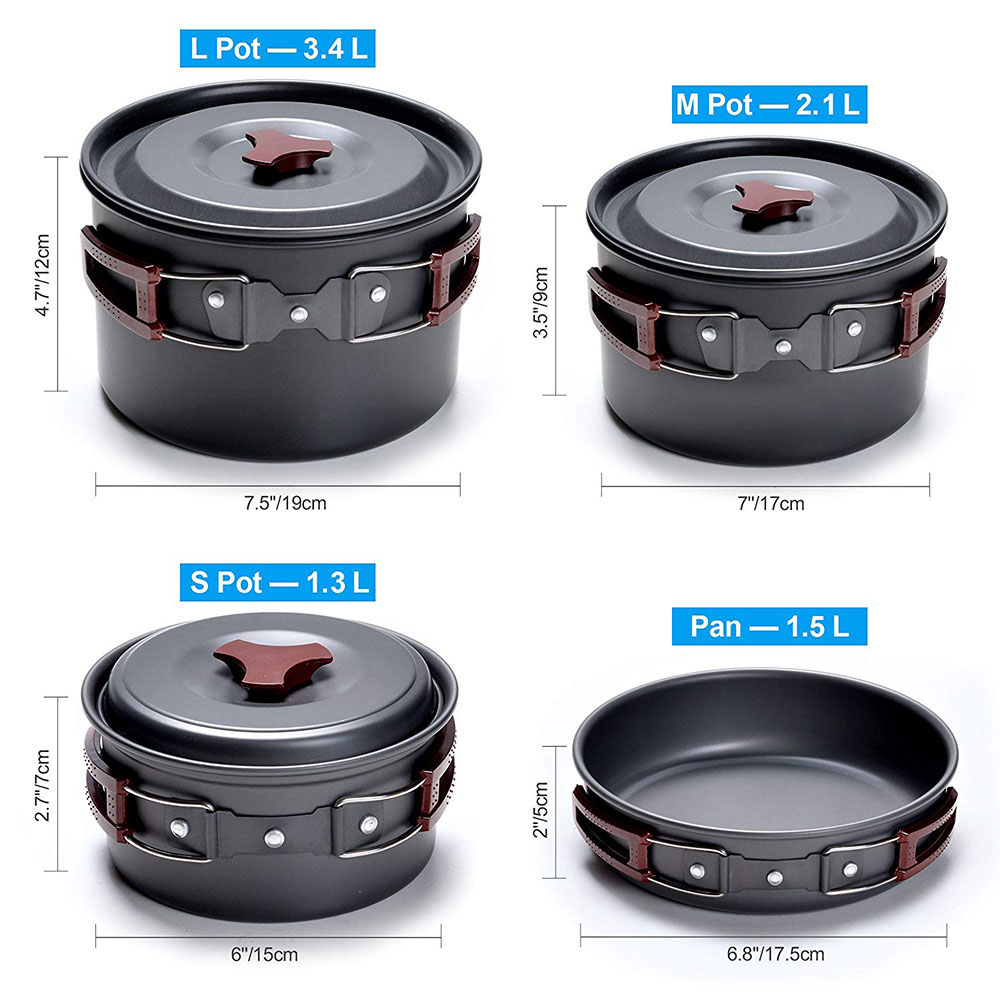 Kit de utensilios de cocina pa - Camping Cooking Set Non Stick reseña y precio