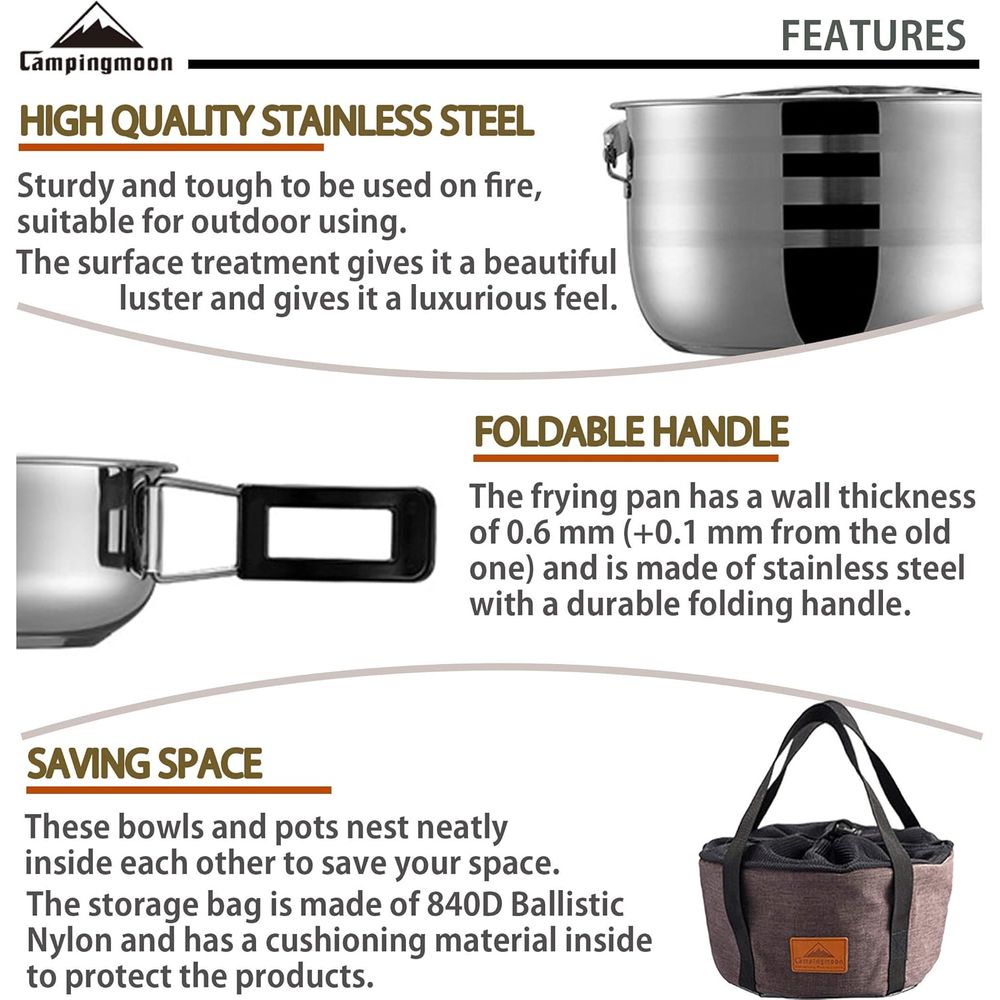 Juego de Utensilios de Cocina  - Nesting Camping Cooking Set reseña y precio