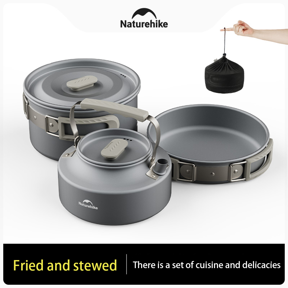 Naturehike-Juego de ollas al a - Camping Outdoor Cooking Equipment reseña y precio