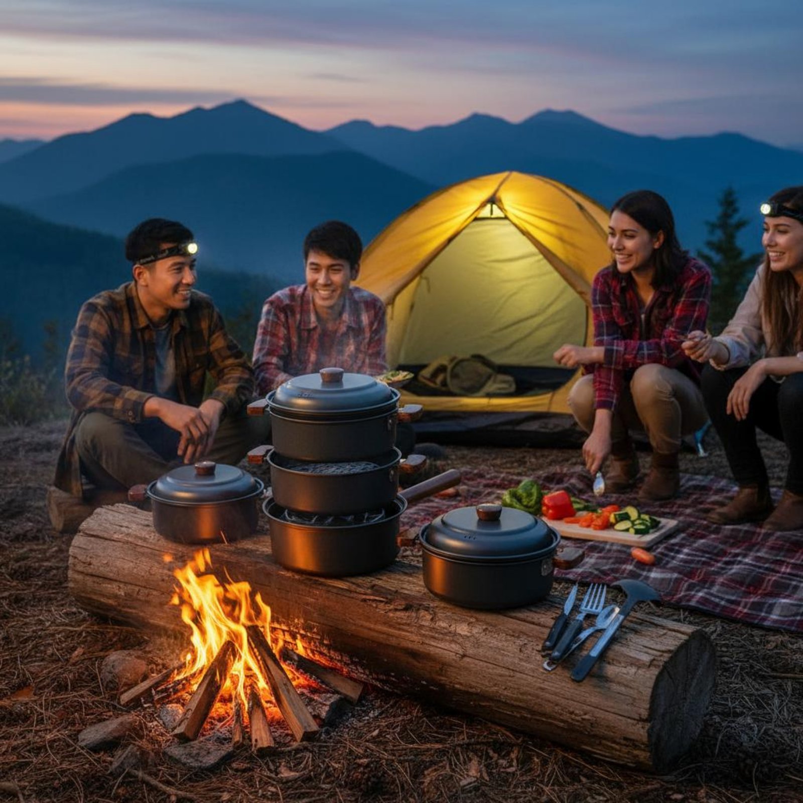 Olla de Cocina para Exteriores - Nesting Camping Cooking Set reseña y precio